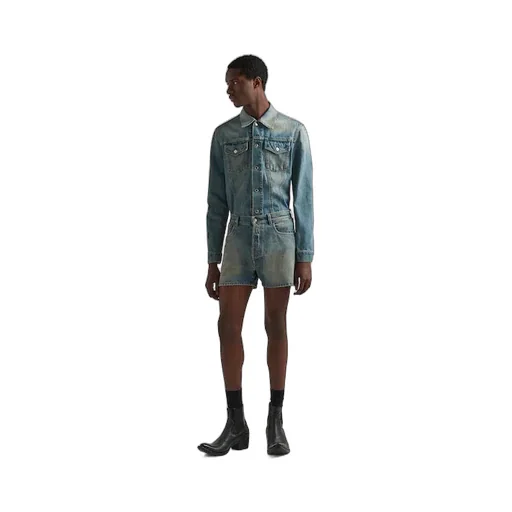 Enamelled Tag Detailed Denim Jacket