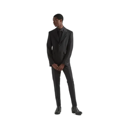Single-Breasted Mohair Wool Jacket