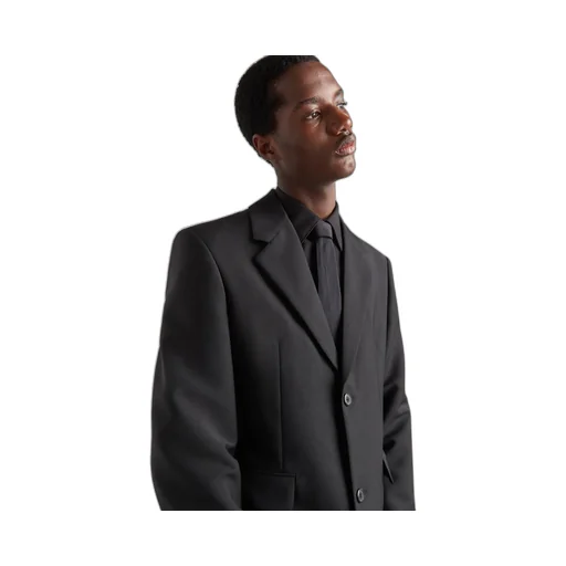 Single-Breasted Mohair Wool Jacket