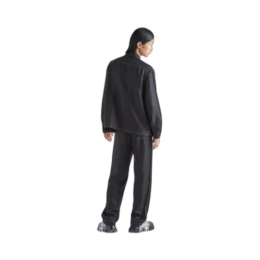 Logo Patch Straight Leg Trousers