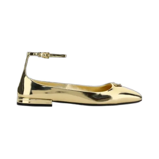Metallic Leather Ballerinas