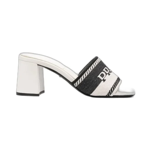 Intarsia-Knit Logo Mules