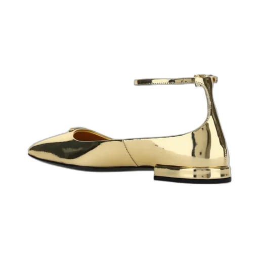 Metallic Leather Ballerinas