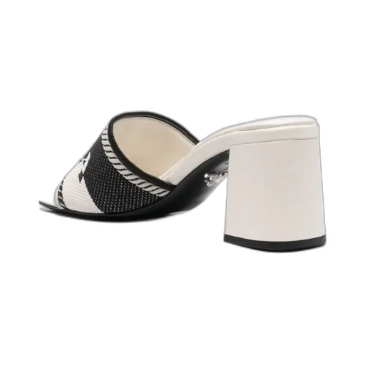 Intarsia-Knit Logo Mules