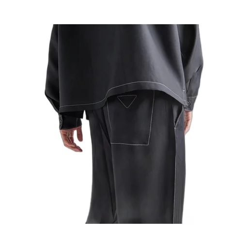 Logo Patch Straight Leg Trousers