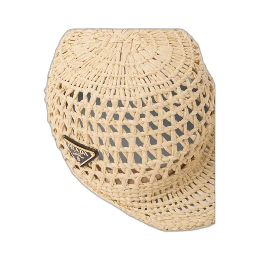 Triangle Logo Woven Raffia Hat