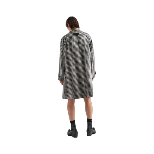 Check Pattern Belted Coat