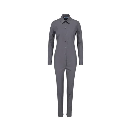 Long-Sleeved Buttoned Jumpsuit