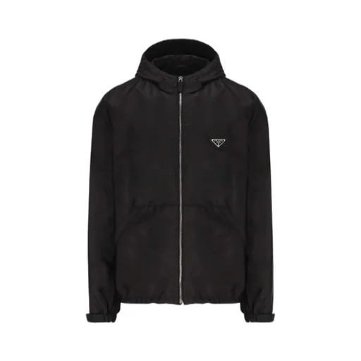 Logo Plaque Zip-Up Hooded Jacket