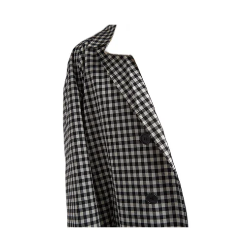 Check Pattern Belted Coat