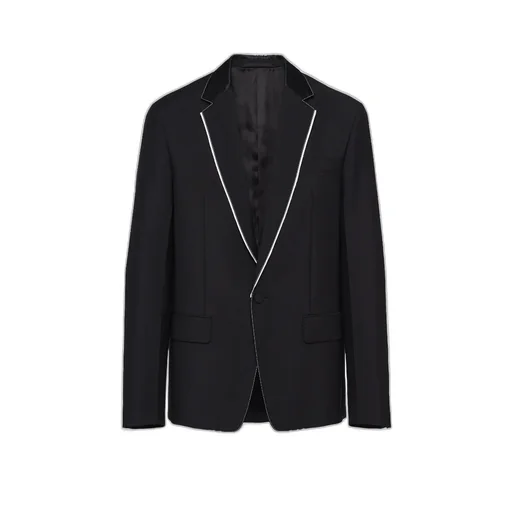 Contrasted Trim Single Breasted Jacket