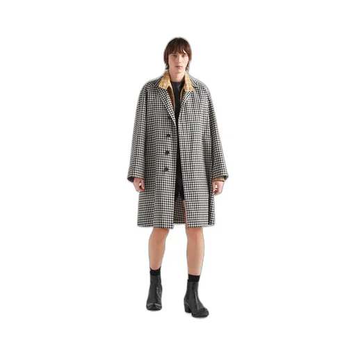 Check Pattern Belted Coat