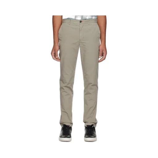 Slim-Cut Logo-Patch Chino Trousers