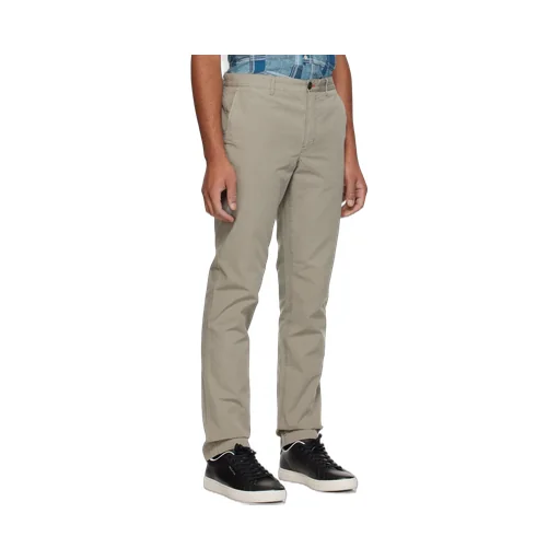 Slim-Cut Logo-Patch Chino Trousers