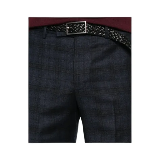 Checked Straight-Leg Trousers