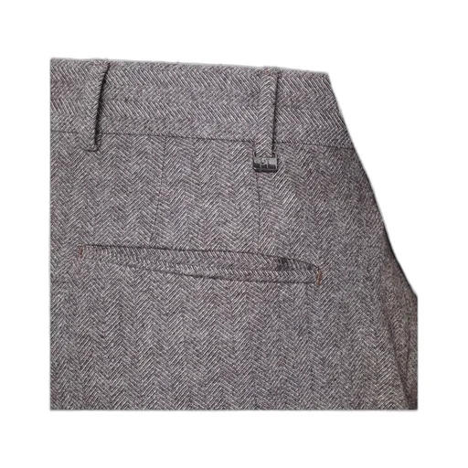 Herringbone Pleated Trousers
