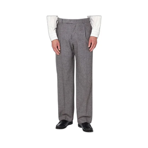 Herringbone Pleated Trousers