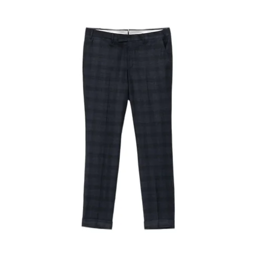 Checked Straight-Leg Trousers