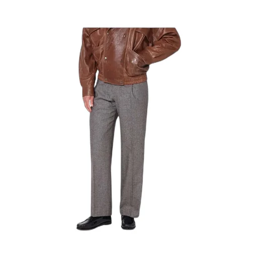 Herringbone Pleated Trousers