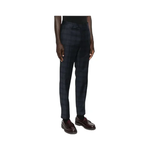 Checked Straight-Leg Trousers