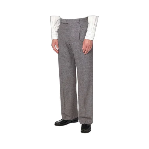 Herringbone Pleated Trousers