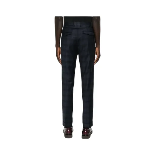 Checked Straight-Leg Trousers