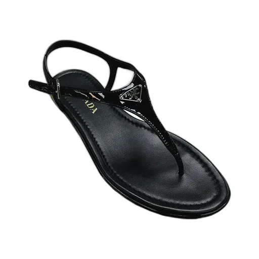 Round-Toe Flat Sandals