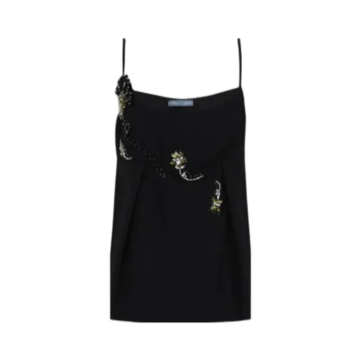 Jewel-Embellished Pleated Top
