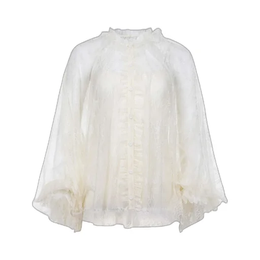 Ruffle Detailed Lace Blouse