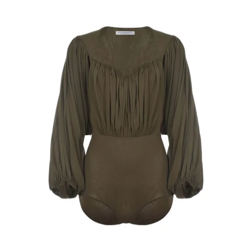 Scoop Neck Draped Bodysuit