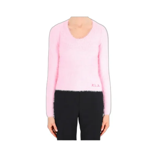 Logo-Embroidered U-Neck Jumper
