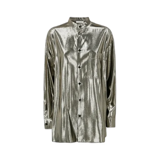 Long-Sleeved Shirt With Upright Collar