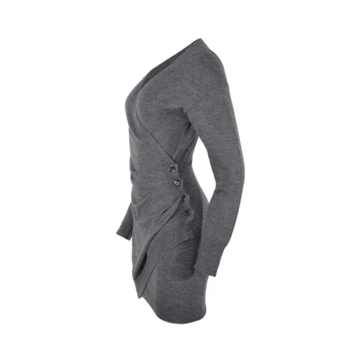 Long-Sleeved V-Neck Dress