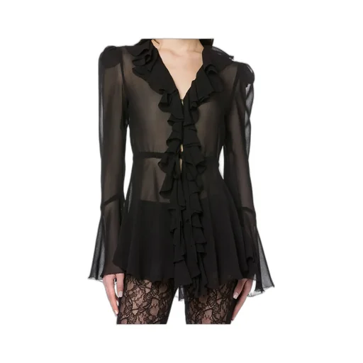 Ruffled Georgette Shirt