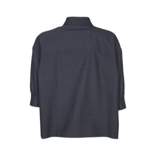 Straight Hem Puff-Sleeved Shirt