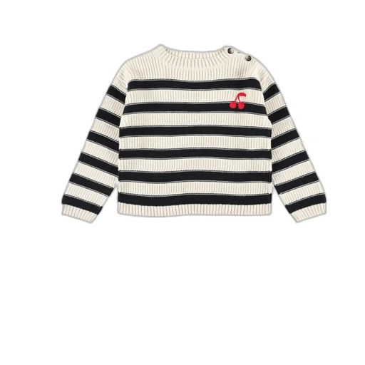 Cherry Embroidered Striped Jumper