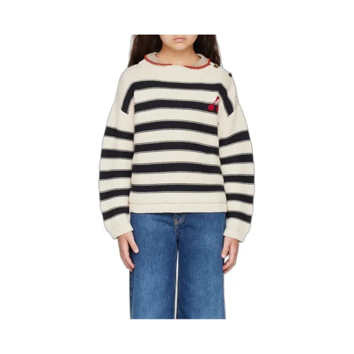 Cherry Embroidered Striped Jumper