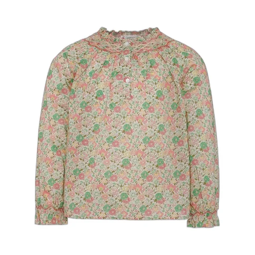 Floral-Print Ruffled Blouse