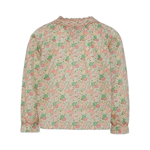 Floral-Print Ruffled Blouse