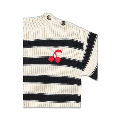 Cherry Embroidered Striped Jumper