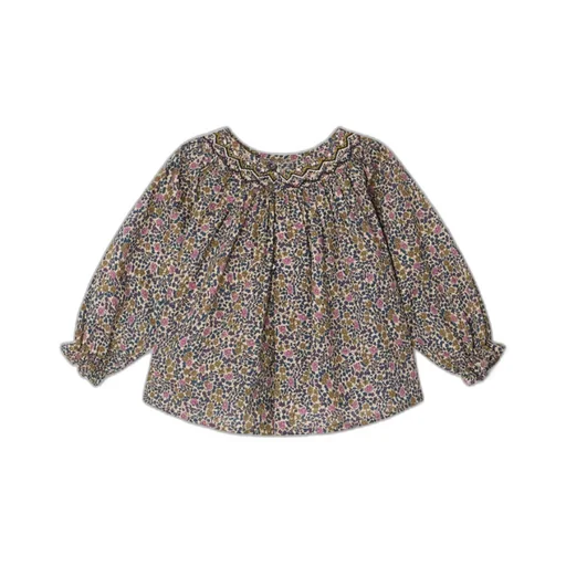 Floral-Print Long-Sleeve Blouse