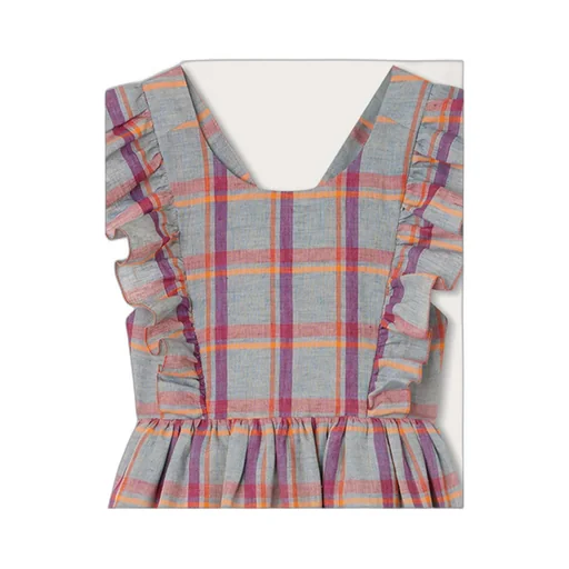 Carole Checked Ruffled Detail Dress