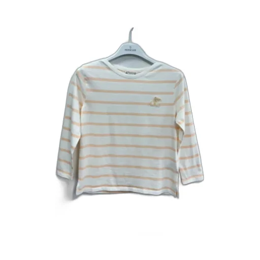 Embroidered-Cherry Striped Top