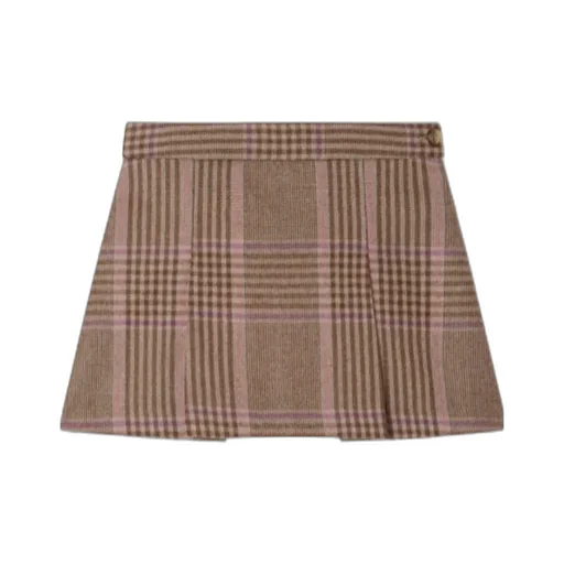 Tutti Check-Printed Flared Skirt