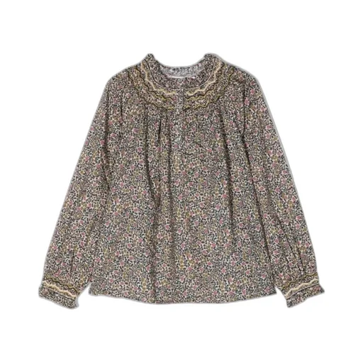 Floral-Print Wide-Sleeved Blouse