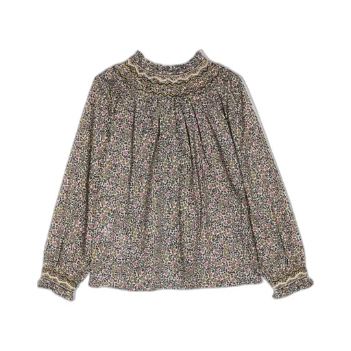 Floral-Print Wide-Sleeved Blouse
