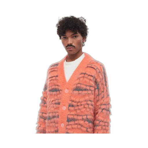3D Mohair Cardigan Sweater