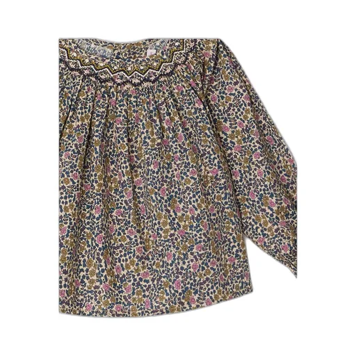 Floral-Print Long-Sleeve Blouse