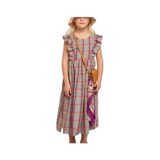Carole Checked Ruffled Detail Dress