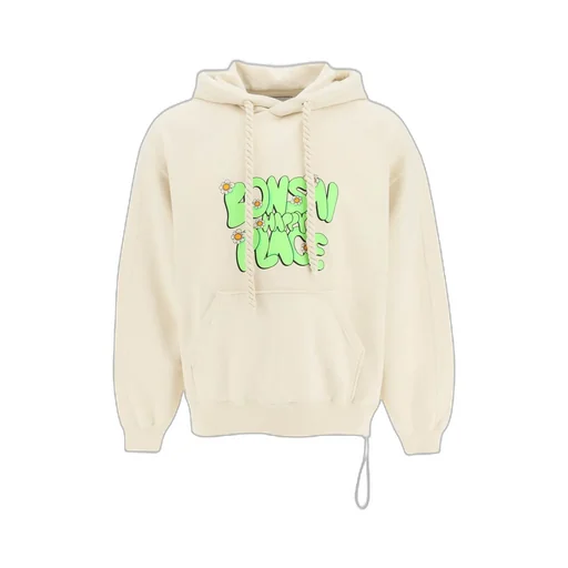 Slogan-Printed Drawstring Hoodie